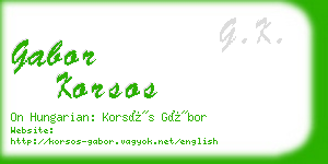 gabor korsos business card